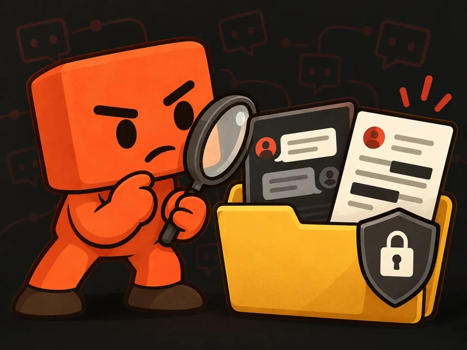 The detective checking complaint records with private details covered
